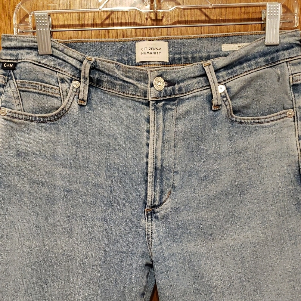 Citizens Of Humanity Medium Light Wash Blue Denim Jeans-Rocket Ankle - Picture 4 of 9